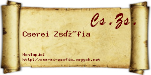 Cserei Zsófia névjegykártya