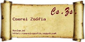 Cserei Zsófia névjegykártya